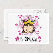 ブルネットプリンセス3rd誕生日Tシャツとギフト ポストカード (正面/裏面)