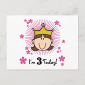 ブルネットプリンセス3rd誕生日Tシャツとギフト ポストカード (正面)