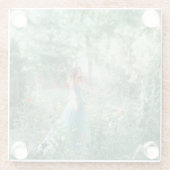 ブルネットプリンセス：妖精の森の水色 ガラスコースター (裏面)