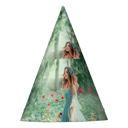 ブルネットプリンセス:妖精の森の水色 パーティーハット (正面)