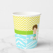 ブルネットヘアボーイプールパーティーバッシュパーティー 紙コップ (右)