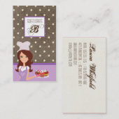 ブルネットベイカーパープルブローカップケーキの名刺 名刺 (正面/裏面)