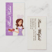 ブルネットベイカーパープルブローカップケーキの名刺 名刺 (正面/裏面)