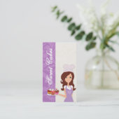 ブルネットベイカーパープルブローカップケーキの名刺 名刺 (スタンド正面)