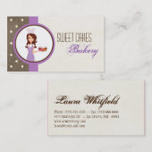 ブルネットベイカーパープルブローカップケーキの名刺 名刺 (正面/裏面)