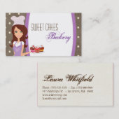 ブルネットベイカーパープルブローカップケーキの名刺 名刺 (正面/裏面)