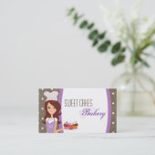 ブルネットベイカーパープルブローカップケーキの名刺 名刺 (スタンド正面)