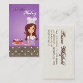 ブルネットベイカーパープルブローカップケーキの名刺 名刺 (正面/裏面)