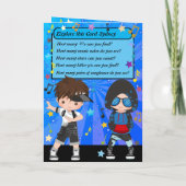 ブルネットボーイズヒップホップハッピーバースデー カード (裏面)