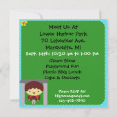ブルネットボーイパーティーインザパーク招待状 招待状 (裏面)