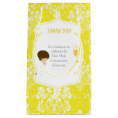 ブルネットボーイファーストコミュニオンダマスク スモールペーパーバッグ (正面)