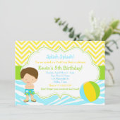 ブルネットボーイプールパーティーバッシュパーティー 招待状 (スタンド正面)