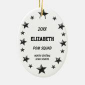 ブルネットポムスクワッド金ゴールドとブラックセラミックオーナメント セラミックオーナメント (裏面)