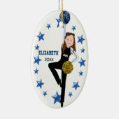 ブルネットポムスクワッド金ゴールド、ブルー&ブラック セラミックオーナメント (右)