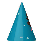 ブルネットマーメイドバースデーパーティーハットパーソナライズされた- パーティーハット (左)