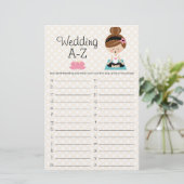 ブルネットヨガ結婚ブライダルシャワーのA-Zゲーム (スタンド正面)