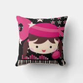 ブルネットロックスターシンガーピロー クッション (裏面)