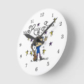 ブルネットロックスター ラウンド壁時計 (傾斜)