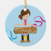 ブルネット体操体操クリスマスオーナメント セラミックオーナメント (正面)