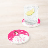 ブルネット側パートブリーズメイド結婚のガウンのコースター コースター (側面)