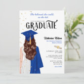 ブルネット女子ブルー信じ卒業 招待状 (スタンド正面)