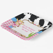 ブルネット女性のカーボーイウェスタンバースデーパーティー ペーパープレート (傾斜あり)