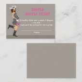 ブルネット女性のカーボーイベビーシャワーおむつラッフルチケット エンクロージャーカード (正面/裏面)