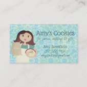 ブルネット女性の粉パン屋のパテシエ 名刺 (正面)