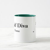 ブルネット女性ゴルファーのマグカップ マグカップ (中央)