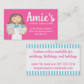 ブルネット女性ベーキングシェフ小麦粉の名刺 名刺 (正面/裏面)