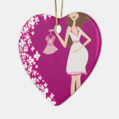 ブルネット妊婦 セラミックオーナメント (左)