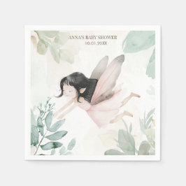 ブルネット妖精の女の子ベビーシャワー スタンダードカクテルナプキン