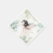 ブルネット妖精の女の子ベビーシャワー スタンダードカクテルナプキン (角)