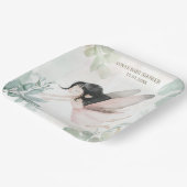 ブルネット妖精の女の子ベビーシャワー ペーパープレート (傾斜あり)