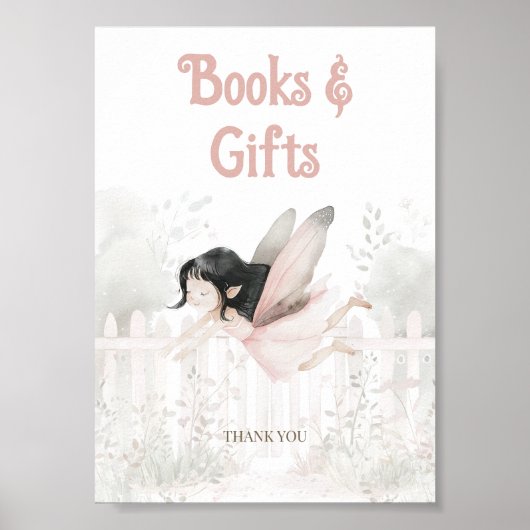 ブルネット妖精の本ベビーテーブルの標識 ポスター (正面)