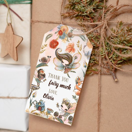 ブルネット妖精の誕生日パーティー好意ギフトラベル ギフトタグ