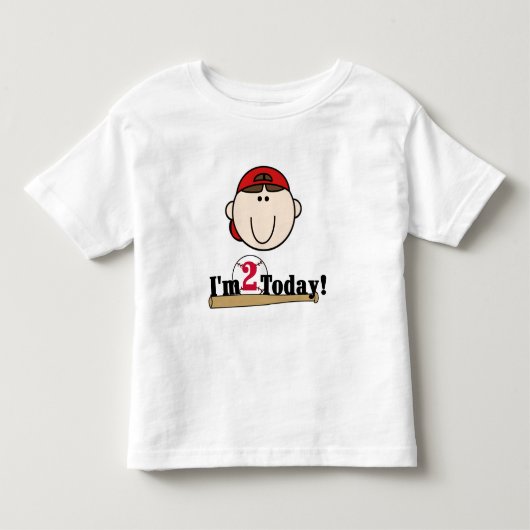 ブルネット少年野球2回目の誕生日 トドラーTシャツ (正面)
