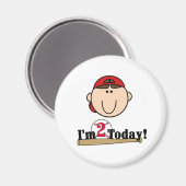 ブルネット少年野球2回目の誕生日 マグネット (正面/裏面)