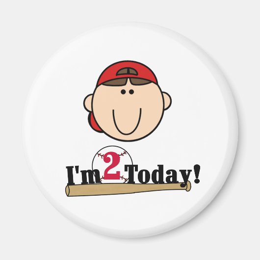 ブルネット少年野球2回目の誕生日 マグネット (正面)