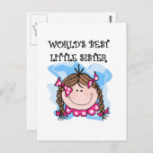 ブルネット最高のワールドの妹Tシャツ ポストカード (正面/裏面)