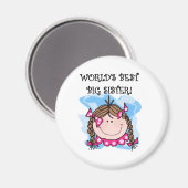 ブルネット最高のワールドのTシャツとギフト マグネット (正面/裏面)