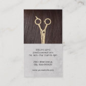 ブルネット毛 |髪サロンはさみ 名刺 (裏面)