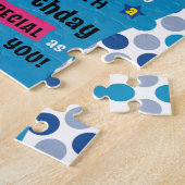 ブルネット誕生日ガール ジグソーパズル (側面)