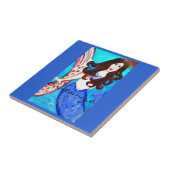 ブルネット·マーメイド·ブルー·タイル タイル (側面)