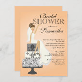 ブルネッモダント·ブライド·ブライダル·シャワーの招待 招待状 (正面/裏面)