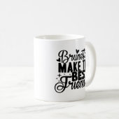 ブルネパーソナライズされたットが友達を作る コーヒーマグカップ (正面右)