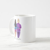 ブルネパーソナライズされたットが友達を作る コーヒーマグカップ (正面左)