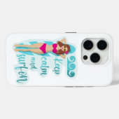 ブルネ保ットの女の子カードに穏やかでサーフ Case-Mate iPhoneケース (裏面 (横))