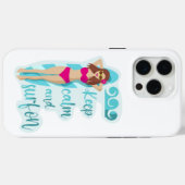 ブルネ保ットの女の子カードに穏やかでサーフ Case-Mate iPhoneケース (裏面 (横))