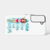 ブルネ保ットの女の子カードに穏やかでサーフ SAMSUNG GALAXYケース (裏面横)